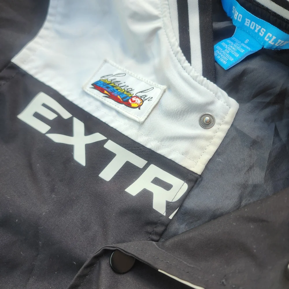SOHO Boys Club Extreme‎ Black White Racing Jacket, Kids/Youth Sz 6